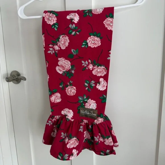 Matilda Jane Raspberry Floral Ruffle pants - Picture 1 of 2